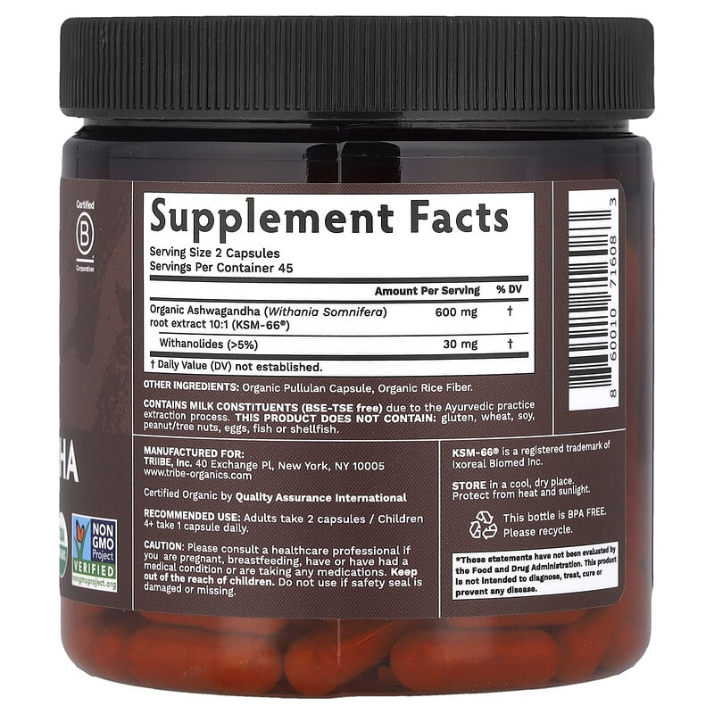 Ashwagandha KSM-66®, 90 cápsulas (300 mg por cápsula)