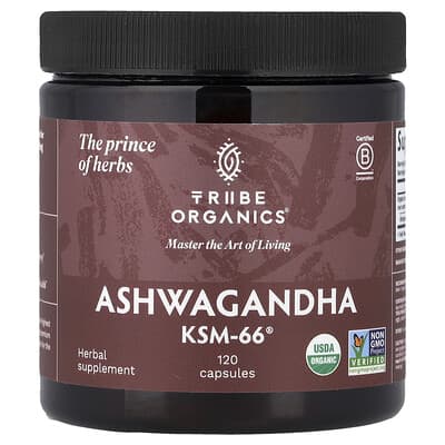Tribe Organics, Ashwagandha KSM-66®, 120 Capsules (300 mg per capsule)
