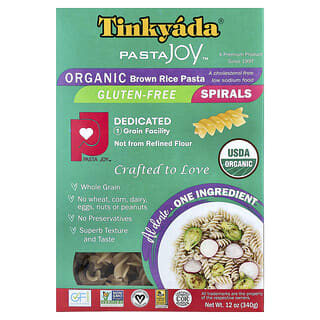 Tinkyada, Organic Brown Rice Pasta Gluten Free Spirals, 12 oz