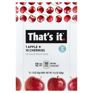 That's It（ザッツイット）, フルーツバー、リンゴ + サクランボ、12バー、各1.2 oz (420 g)