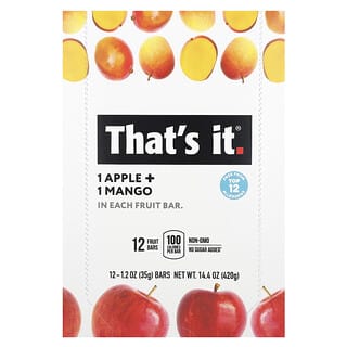 That's It, Fruit Bars, Apple + Mangoes, 12 Bars, 1.2 oz (35 g) Each
