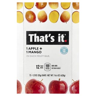 That's It (댓츠 잇), 프루트 바, 사과 + 망고, 바 12정, 각 35g(1.2oz)