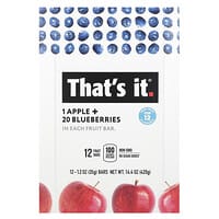 Thats It Fruit Bar, Apple + Blueberries - 5 pack, 1.2 oz bars