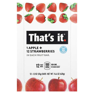 That's It, Fruit Bars, Apple + Strawberries, 12 Bars, 1.2 oz (35 g) Each