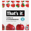 Fruit Bar, Apple + Strawberries, 5 Bars, 1.2 oz (35 g) Each