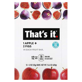 That's It, Fruit Bar, 1 Apple + 2 Figs, 12  Bars, 1.2 oz (35 g) Each