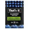 Prebiotics + Probiotics Fruit Bar, Blueberry, 12 Bars, 1.2 oz (35 g) Each