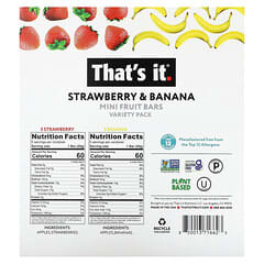 That's It, Mini Fruit Bars Variety Pack, Strawberry & Banana, 10 Bars, 0.7 oz (20 g)Each
