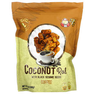Tao Kae Noi, Coconut Roll with Black Sesame Seeds, Coffee, 3.53 oz (100 g)