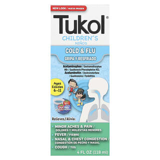 Tukol, Children's, Resfriado y gripe, De 6 a 11 años, Bayas, 118 ml (4 oz. líq.)