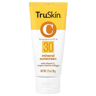 TruSkin, Mineral Sunscreen with Vitamin C + Vegan Marine Collagen, SPF 30, 1.7 oz (50 g)