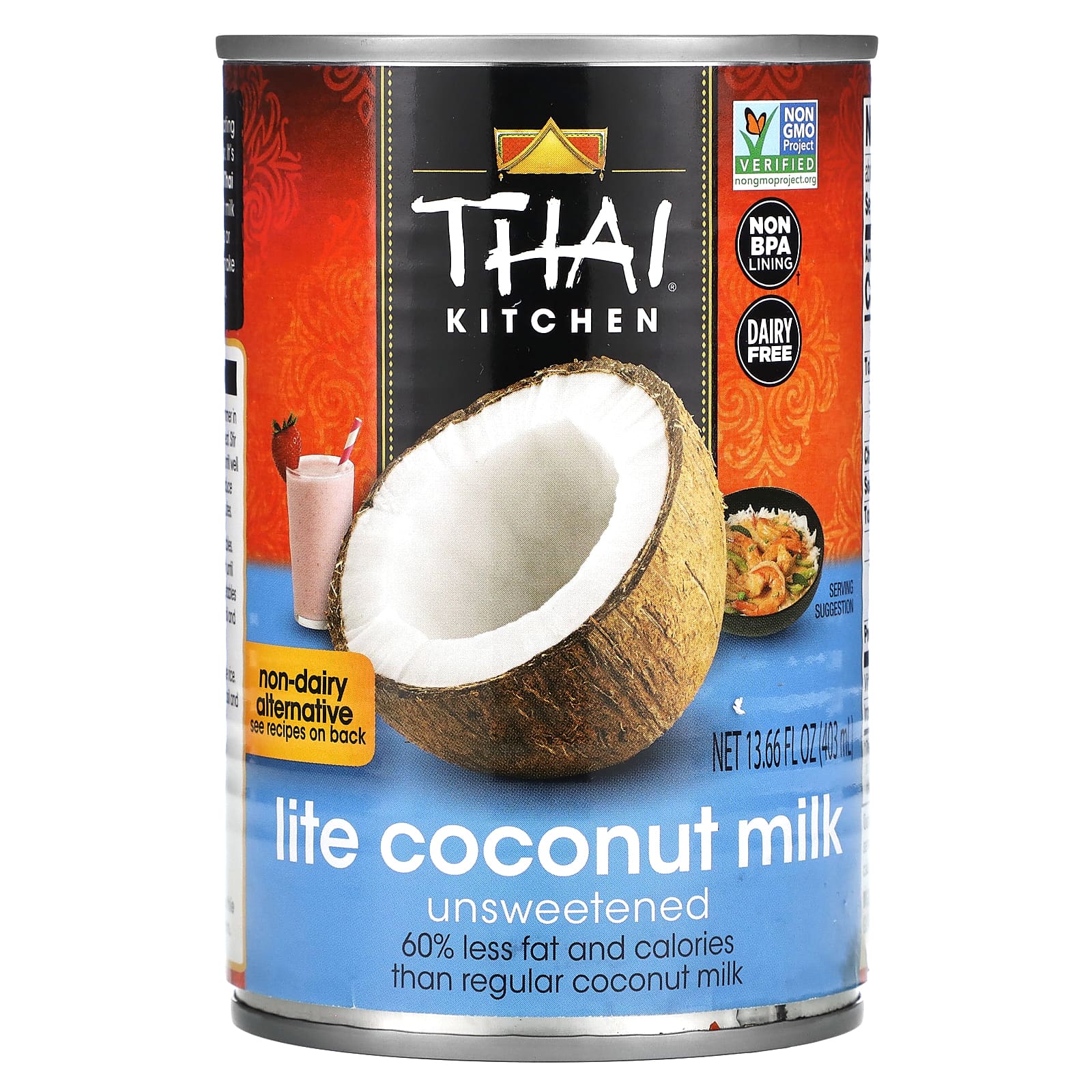 Thai Kitchen Lite Coconut Milk Unsweetened 13 66 Fl Oz 403 Ml   8 