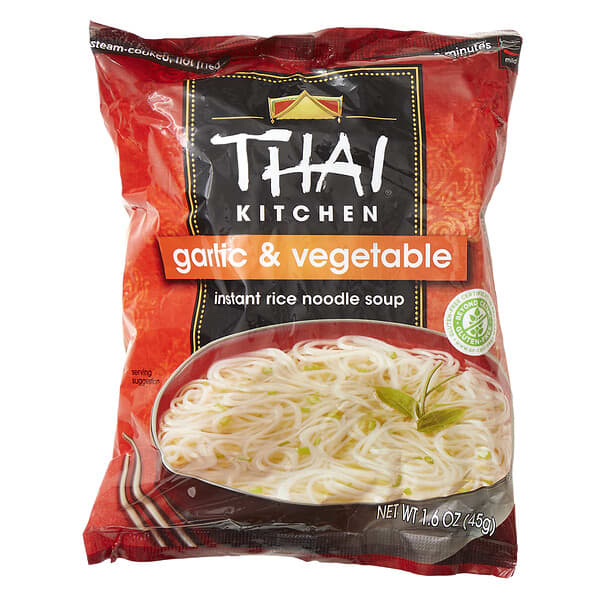 Thai Kitchen, Instant Rice Noodle Soup, Garlic & Vegetable, 1.6 oz (45 g)