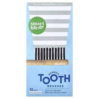 SmartLifeCo, Bambusové zubné kefky s príchuťou dreveného uhlia, 12 kusov