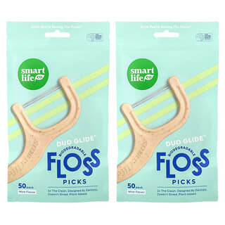 SmartLifeCo, Bâtonnets à fil dentaire Duopik™, Menthe, Paquet de 100