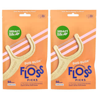 SmartLifeCo, Bâtonnets à fil dentaire Duopik™, Non aromatisés, 100 pièces