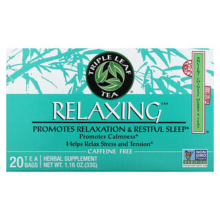 Triple Leaf Tea, Avslappende, koffeinfri, 20 teposer, 33 g