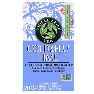 Triple Leaf Tea, Cold & Flu Time Herbal Tea, Caffeine Free, 20 Tea Bags, 1.06 oz (30 g)
