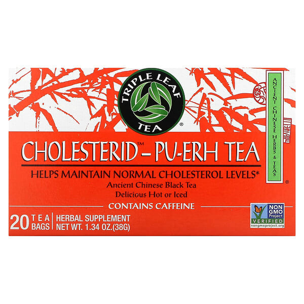 Triple Leaf Tea, 콜레스테롤(Cholesterid™-Pu-Erh 티, 티백 20개, 38g(1.34oz)