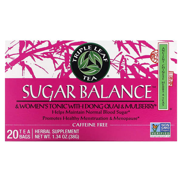 Sugar Balance, & Women's Tonic with Dong Quai & Mulberry, Caffeine-Free, 20 Tea Bags, 1.34 oz (38 g)