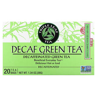 Triple Leaf Tea, зеленый чай без кофеина, 20 чайных пакетиков, 38 г (1,34 унции)