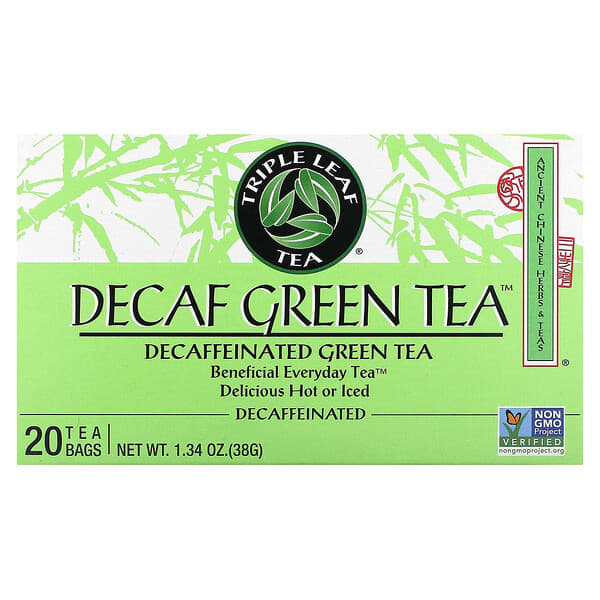 Triple Leaf Tea, 디카페인 녹차, 티백 20개, 38g(1.34oz)
