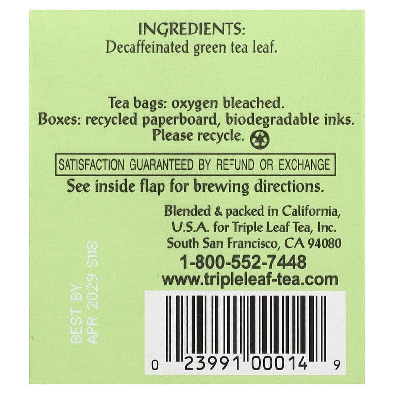 Decaf Green Tea™, 20 Tea Bags, 1.34 oz (38 g)