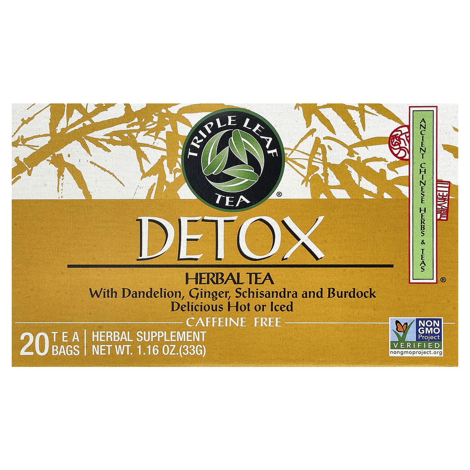 Detox, Herbal Tea, Caffeine Free, 20 Tea Bags, 1.16 oz (33 g)