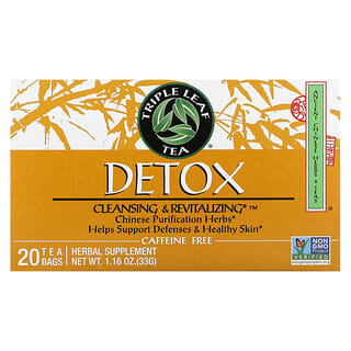 Triple Leaf Tea, Detox, без кофеина, 20 чайных пакетиков, 33 г (1,16 унции)