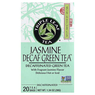 Triple Leaf Tea, Зелен чай без кофеин с жасмин, 20 пакетчета чай, 1,34 унции (38 г)