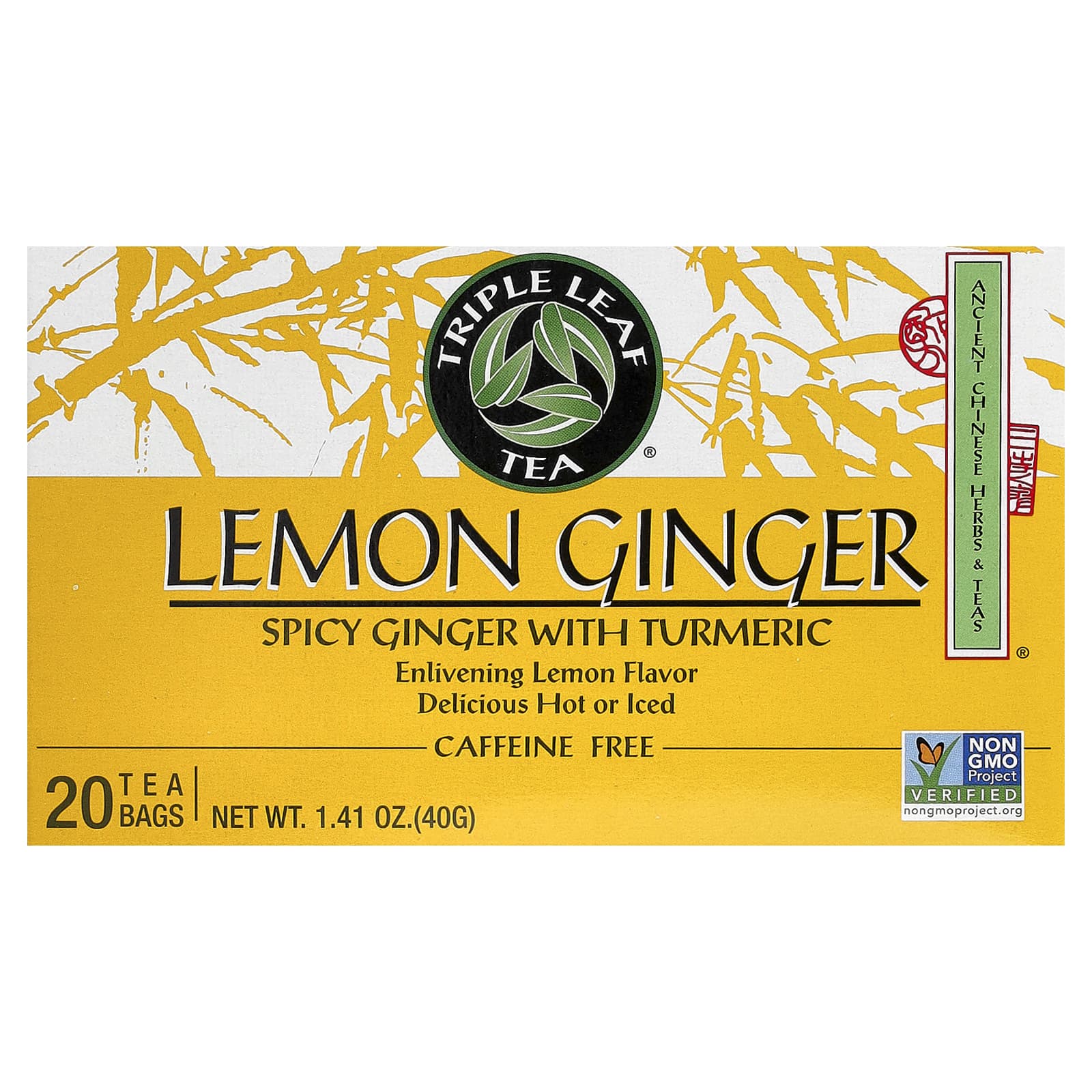 Lemon Ginger, Caffeine Free, 20 Tea Bags, 1.41 oz (40 g)