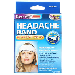 Carex, TheraMed, Headache Band, Reusable/ Flexible Cold Pack, 1 Pack, Size 20" x 2.5 "