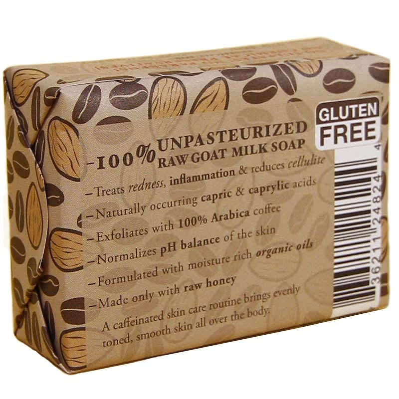 Raw Goat Milk Skin Therapy, Exfoliating Soap Bar, Almond Coffee