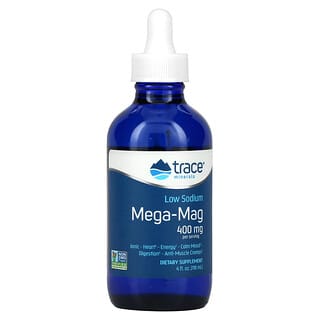 Trace Minerals ®, Mega-Mag com Baixo teor de Sódio, 400 mg, 118 ml (4 fl oz)