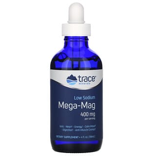 Trace Minerals ®, Mega-Mag منخفض الصوديوم، 400 ملجم، 4 أونصات سائلة (118 مل)