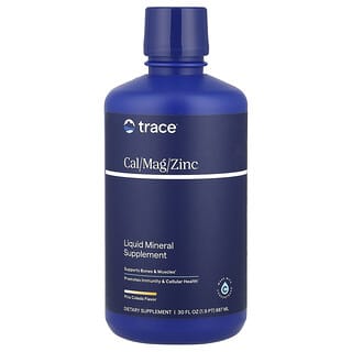 Trace, Suplemento mineral líquido de calcio, magnesio y zinc, Piña colada, 887 ml (30 oz. líq.)