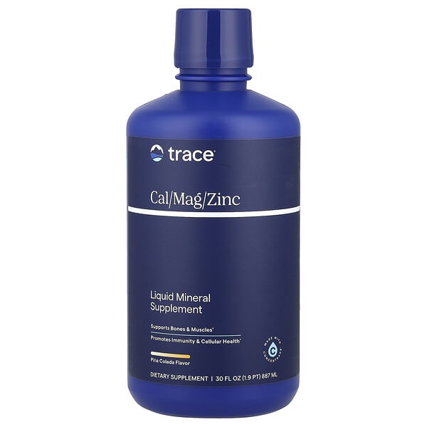 Trace Liquid Cal/Mag/Zinc, Piña Colada, 30 fl oz (887 ml)