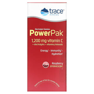 Trace Minerals ®, 電解質スタミナパワーパック、ラズベリー、30袋、各5.1g（0.18オンス）
