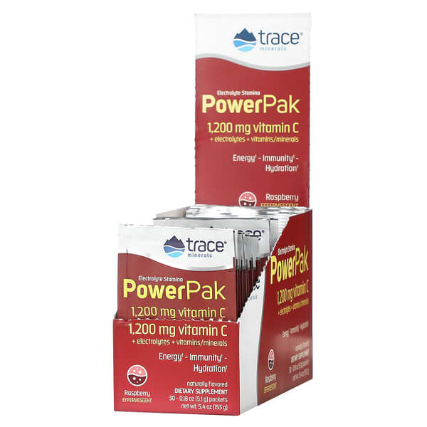 Trace Minerals ®, Electrolyte Stamina PowerPak, Himbeere, 30 Päckchen, je 5,1 g (0,18 oz.)