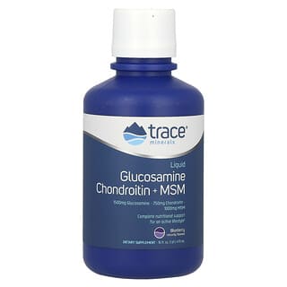 Trace Minerals ®‏, גלוקוזאמין נוזלי, כונדרואיטין + MSM, אוכמניות, 16 אונקיות נוזל (473 מ“ל)