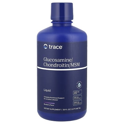 Trace, Liquid Chitosamine/Chondroitin/MSM, Blueberry Flavor, 30 fl oz (887 ml)