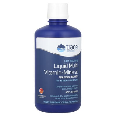 Trace, Liquid Multivitamin-Mineral, For Men and Women, Orange Mango Flavor, 30 fl oz (887 ml)
