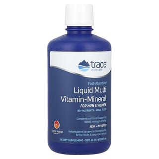 Trace Minerals ®, Multivitamínico-Mineral Líquido, Para Homens e Mulheres, Laranja e Manga, 887 ml (30 fl oz)