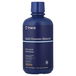 Trace, Tekući multivitamin-mineral, za muškarce i žene, naranča i mango, 887 ml