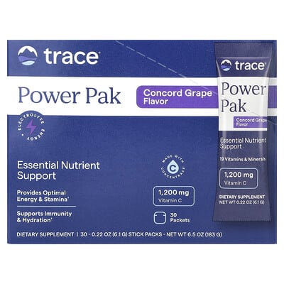 Trace, Power Pak, Concord Grape, 30 Count, 0.22 oz (6.1 g) Each.