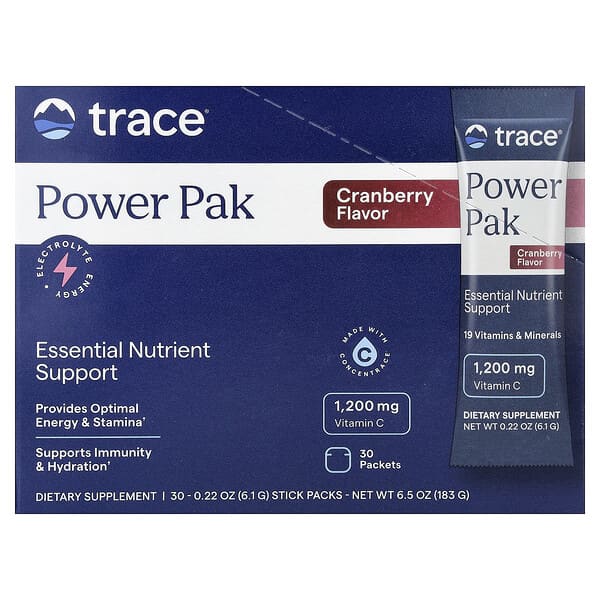 Power Pak, Cranberry, 30 Packets, 0.22 oz (6.1 g) Each