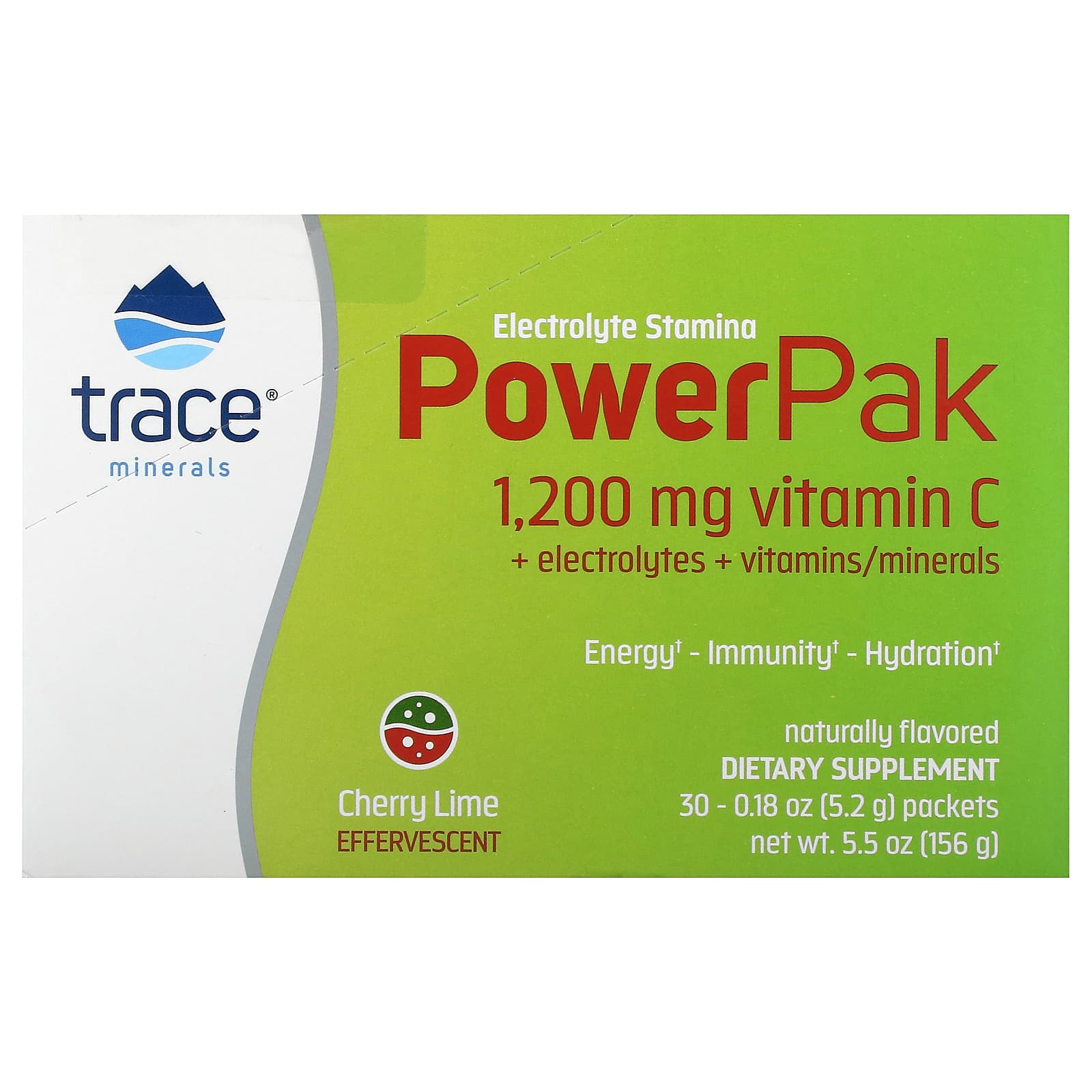 Trace Minerals ®, Electrolyte Stamina PowerPak, Cherry Lime, 30 Packets