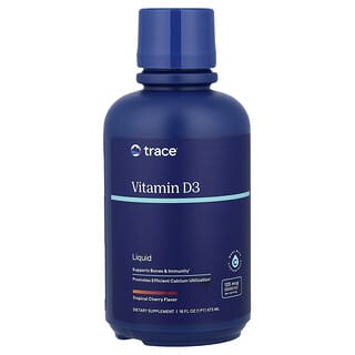 Trace, Liquid Vitamin D3, Tropical Cherry, 125 mcg (5000 IU), 16 fl oz (473 ml)
