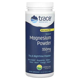 Trace Minerals ®, Stress-X, Magnesium Powder, Lemon Lime, 350 mg, 15.8 oz (448 g)