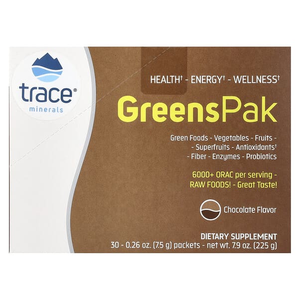 Trace, Greens Pak รสช็อกโกแลต บรรจุ 30 ซอง ขนาดซองละ 0.26 ออนซ์ (7.5 ก.)